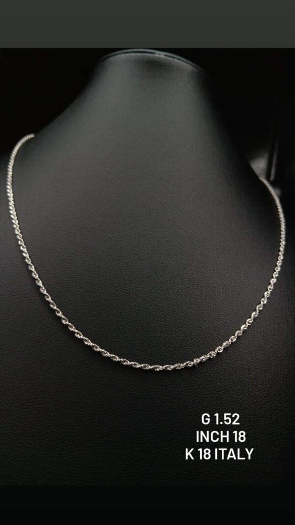 1.52g _18k_Italy_white_gold_rope chain_18inch