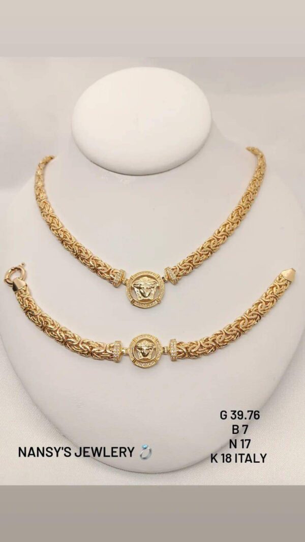 39.76g _18k_set _ necklace_17inch_and _bracelet_7inch